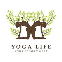 logotipo de yoga y vector con plantilla de eslogan