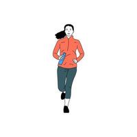 simple illustration of sports person running vector