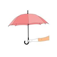 illustration of a person holding an umbrella, people in the rain using an umbrella vector