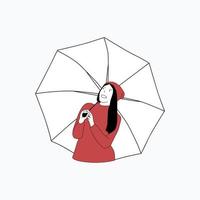 simple illustration of a person holding an umbrella vector