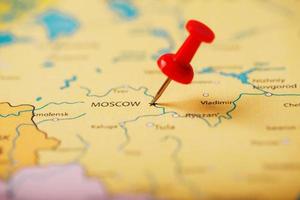 The location of the destination on the map of Moscow is indicated by a red pushpin photo