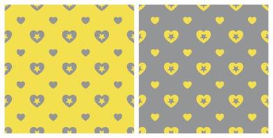 Star Heart Shape Pattern Seamless Background vector