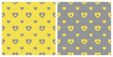 Star Heart Shape Pattern Seamless Background vector