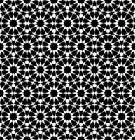 Twelve Pointed Star Pattern White Black Seamless Background vector