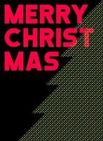 Polka Dot Style Poster Merry Christmas Red vector