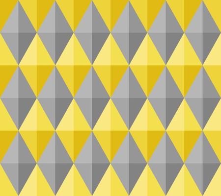 Seamless Background Pattern 3D Yellow Gray Diamond Shape