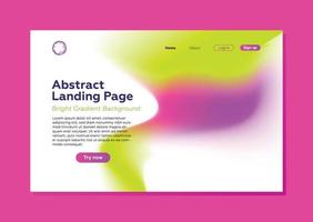 Website landing page design template. Gradient background. Vibrant colors vector