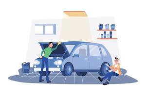 Car Maintenance Illustration concept on white background vector