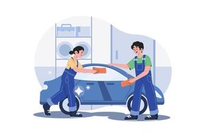 Car Dry Cleaning Illustration concept. A flat illustration isolated on white background vector