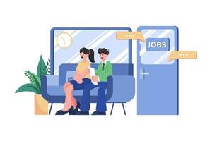 Job Interview Queue Illustration concept. A flat illustration isolated on white background vector