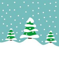 Christmas trees in the snow, vector. vector