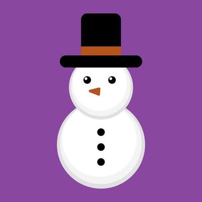 Snowman in a hat, vector.