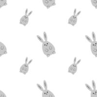 Gray rabbit, seamless pattern, vector. vector