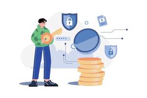 Security Token NFT Illustration concept on white background vector