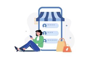 Women Giving Shopping Reviews Online vector