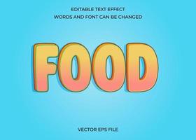 efecto de texto editable de comida vector