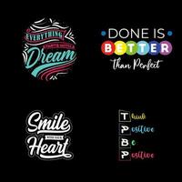 Set of lettering t-shirt design vector