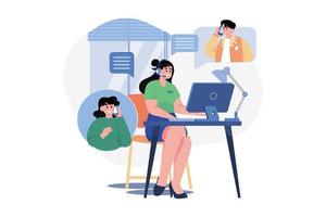 Customer Support And Guide Illustration concept on white background vector