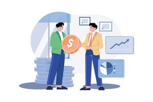 Business Investor Giving Finance To Business CEO vector