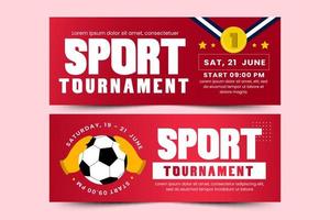 plantilla de diseño de banner de evento deportivo de torneo de fútbol diseño simple y elegante vector
