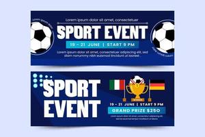 Football tournament sport event banner design template simple and elegant design vector