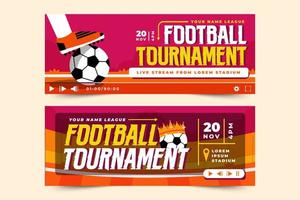 Football tournament sport event banner design template simple and elegant design vector