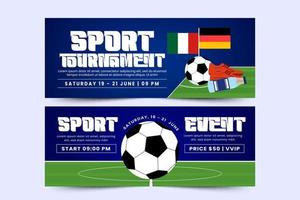 Football tournament sport event cover banner design template easy to customize vector
