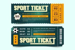 plantilla de diseño de boleto de evento deportivo de torneo de fútbol diseño simple y elegante vector