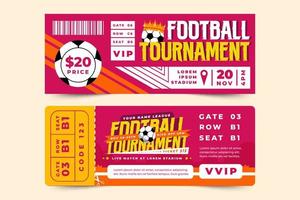 Football tournament sport event ticket design template simple and elegant design vector