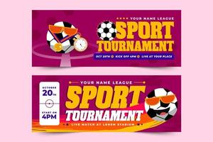 Football tournament sport event banner design template simple and elegant design vector