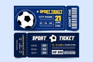 Football tournament sport event ticket design template simple and elegant design vector