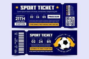 plantilla de diseño de cupones de entradas para eventos deportivos de torneos de fútbol fácil de personalizar vector