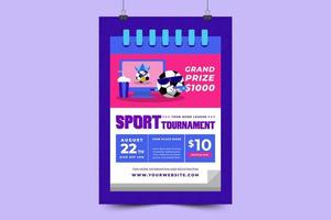 Football tournament sport event flyer or poster design template easy to customize vector