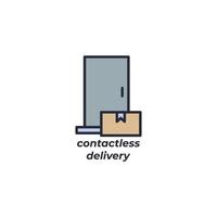 Vector sign contactless delivery symbol is isolated on a white background. icon color editable.