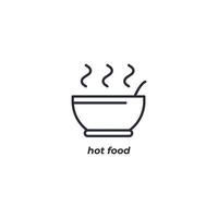 Vector sign hot food symbol is isolated on a white background. icon color editable.