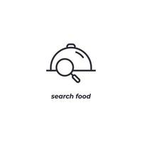 Vector sign search food symbol is isolated on a white background. icon color editable.