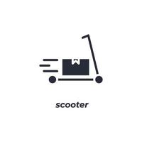 Vector sign scooter symbol is isolated on a white background. icon color editable.