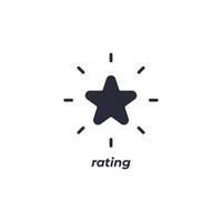 Vector sign rating symbol is isolated on a white background. icon color editable.