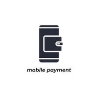 Vector sign mobile payment symbol is isolated on a white background. icon color editable.
