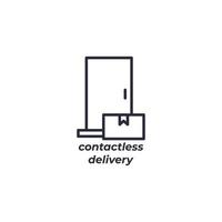 Vector sign contactless delivery symbol is isolated on a white background. icon color editable.