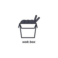 el símbolo de caja de wok de signo vectorial está aislado en un fondo blanco. color de icono editable. vector