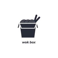 Vector sign wok box symbol is isolated on a white background. icon color editable.