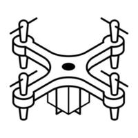 diseño de icono isométrico de esquema de entrega de drones vector