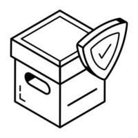 An isometric icon of delivery parcel vector