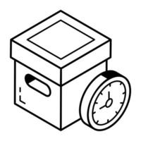 An isometric icon of delivery parcel vector