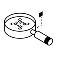 Trendy line isometric icon of qr search vector