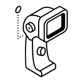 Get an outline isometric icon of barcode reader vector