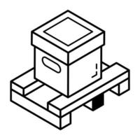 un icono isométrico del paquete de entrega vector