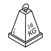 An icon of kg weight line design vector