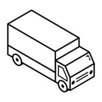 An outline isometric icon of parcel delivery vector